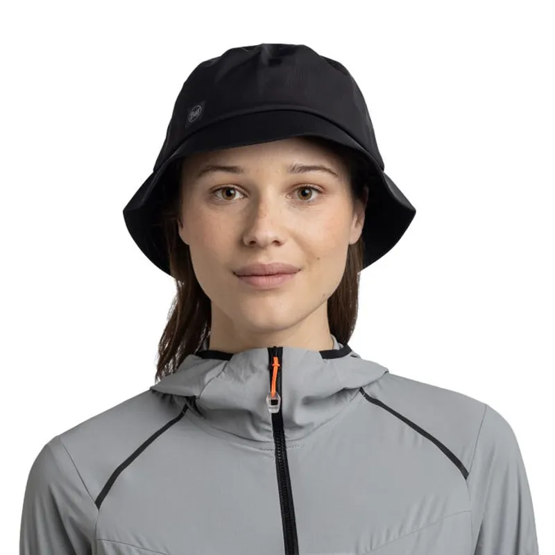 Buff Rain Bucket Hat in Solid Black-2