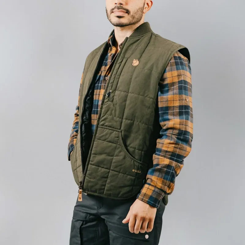 Fjallraven Grimsey Vest Mens in Dark Olive-3