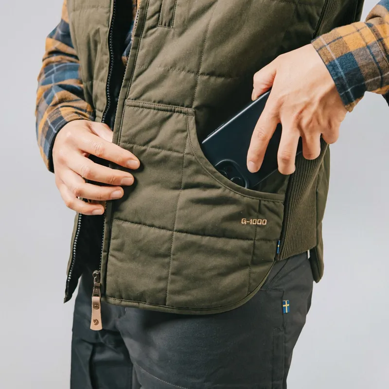 Fjallraven Grimsey Vest Mens in Dark Olive-12