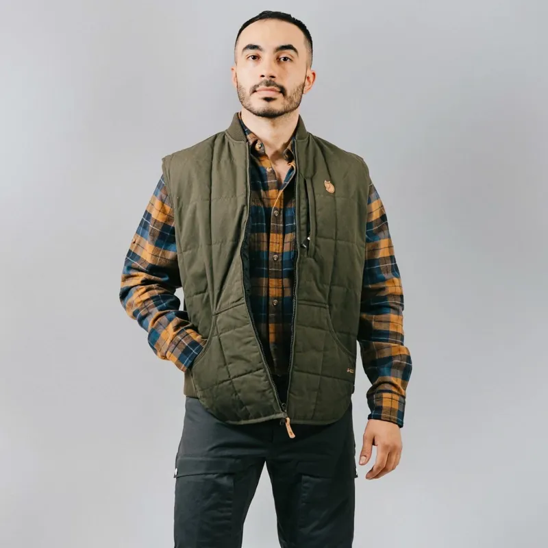 Fjallraven Grimsey Vest Mens in Dark Olive-2