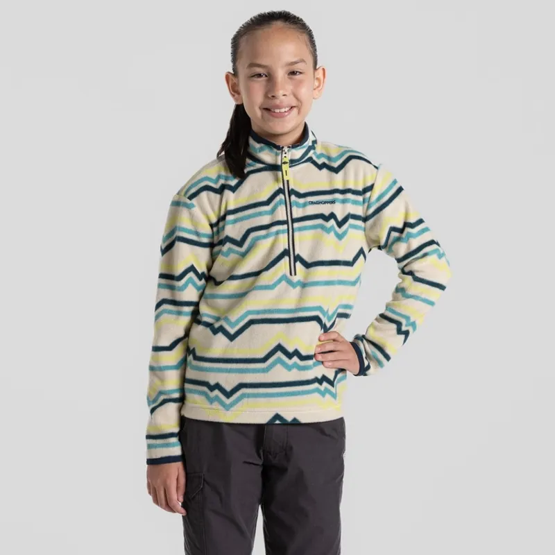 Craghoppers Bachas Half Zip Fleece Kids in Key Lime Print-1