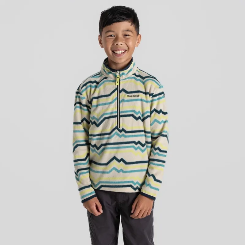 Craghoppers Bachas Half Zip Fleece Kids in Key Lime Print-2