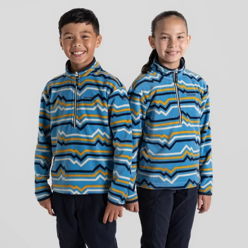 Craghoppers Bachas Half Zip Fleece Kids in Bright Sky Print