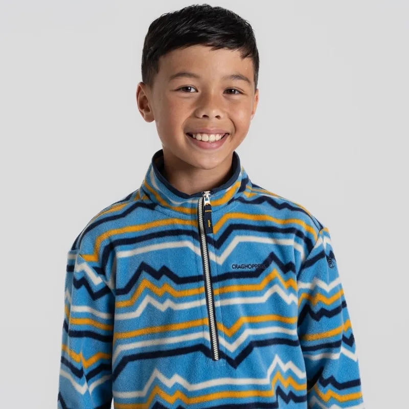 Craghoppers Bachas Half Zip Fleece Kids in Bright Sky Print-3
