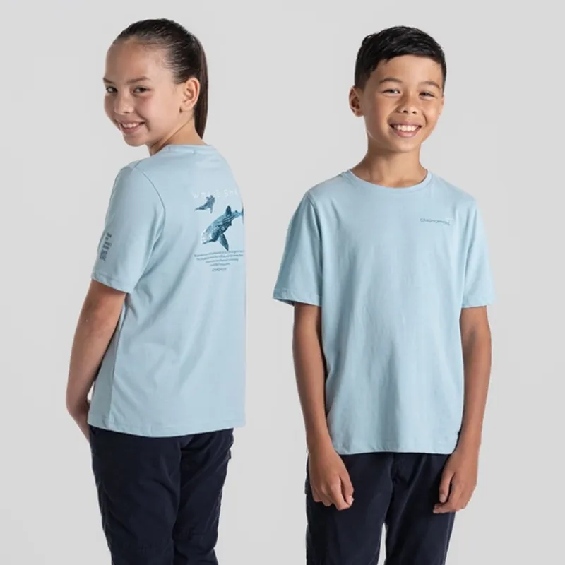 Craghoppers Ellis Short Sleeved T-Shirt Kids in Sky Blue