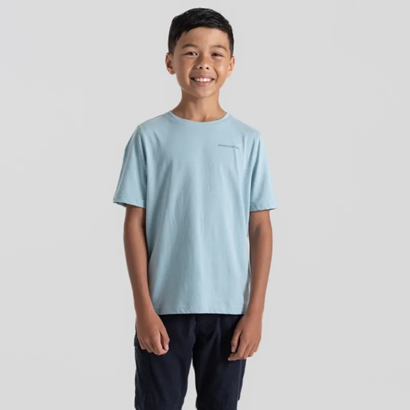 Craghoppers Ellis Short Sleeved T-Shirt Kids in Sky Blue-2
