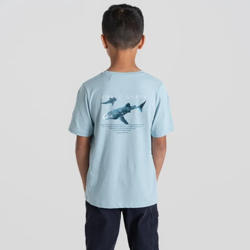 Craghoppers Ellis Short Sleeved T-Shirt Kids in Sky Blue-4