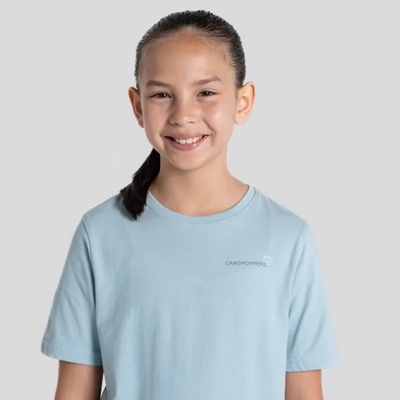 Craghoppers Ellis Short Sleeved T-Shirt Kids in Sky Blue-5