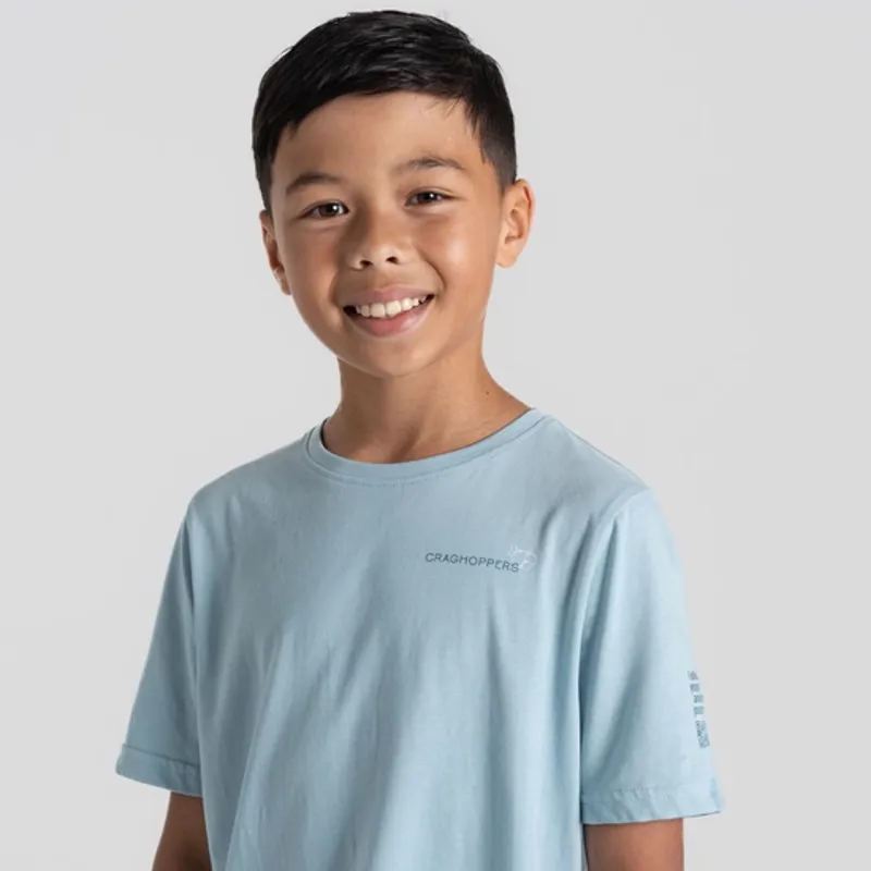 Craghoppers Ellis Short Sleeved T-Shirt Kids in Sky Blue-6