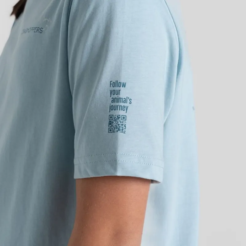 Craghoppers Ellis Short Sleeved T-Shirt Kids in Sky Blue-8
