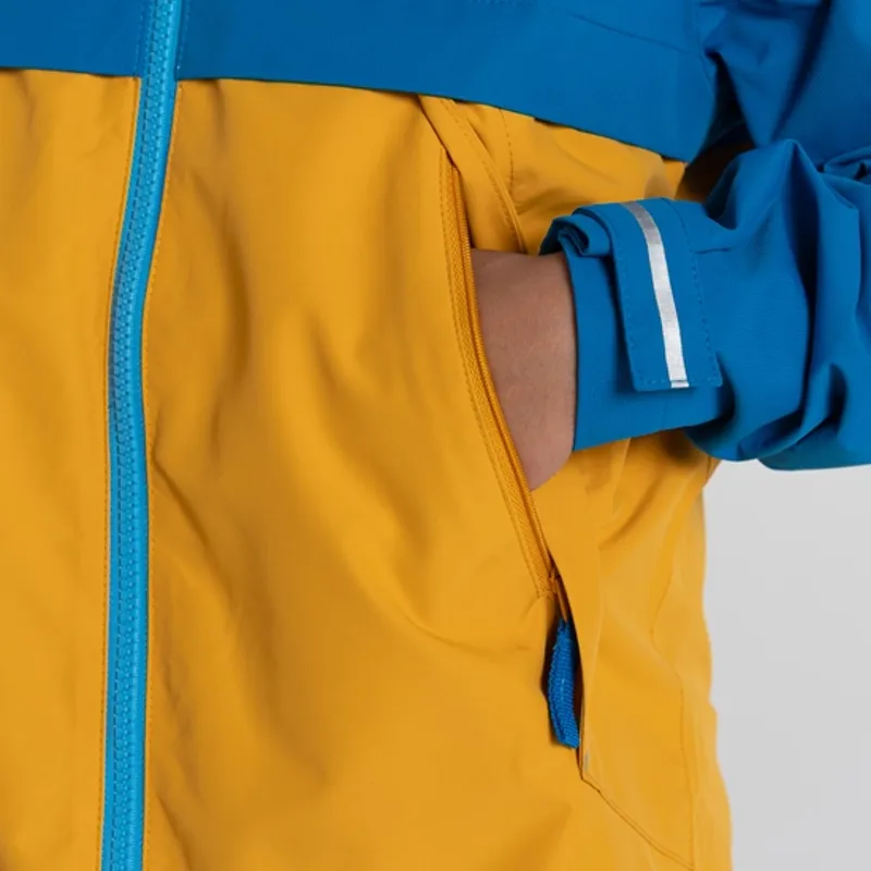 Craghoppers Fabre Waterproof Jacket Kids in Howlite Blue/Warbler Yellow-1