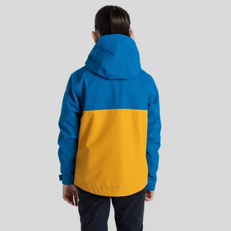 Craghoppers Fabre Waterproof Jacket Kids in Howlite Blue/Warbler Yellow-4