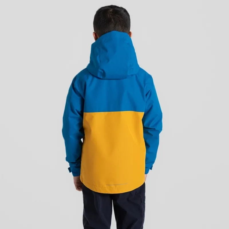 Craghoppers Fabre Waterproof Jacket Kids in Howlite Blue/Warbler Yellow-5