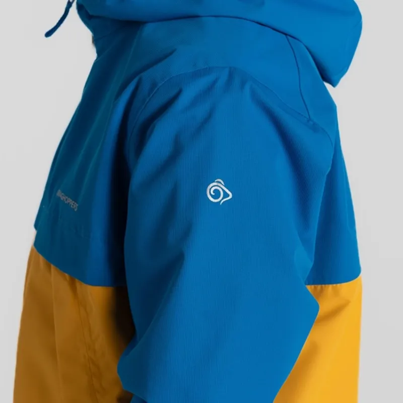 Craghoppers Fabre Waterproof Jacket Kids in Howlite Blue/Warbler Yellow-8