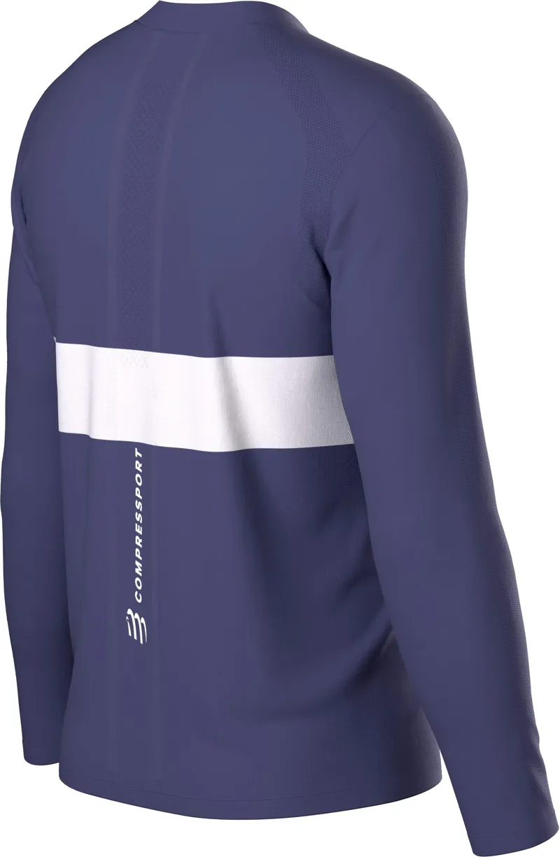 Compressport Performance Long Sleeve T-Shirt Mens in Peacoat/White-5