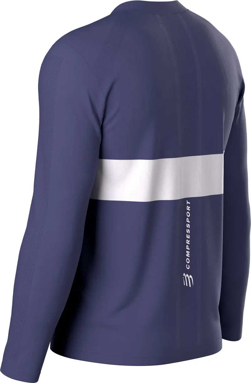 Compressport Performance Long Sleeve T-Shirt Mens in Peacoat/White-3