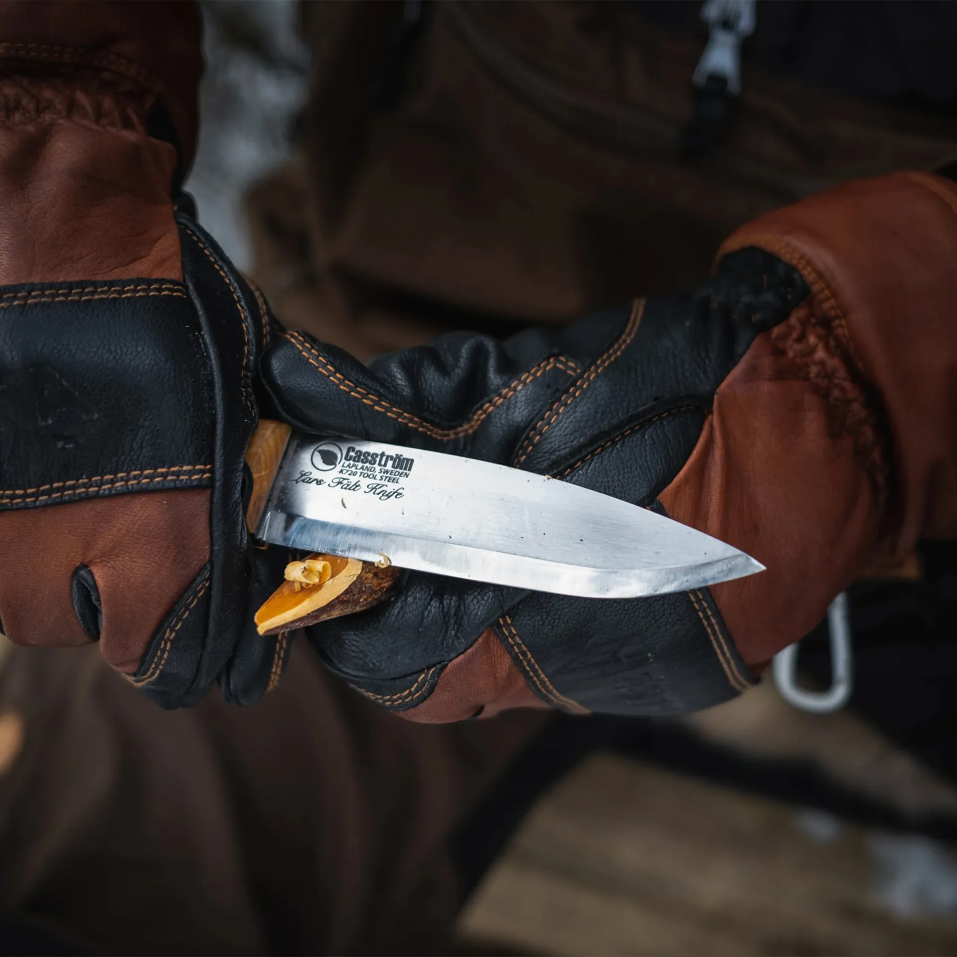 Casstrom Lars Falt Knife Curly Birch Handle Carbon Steel Blade