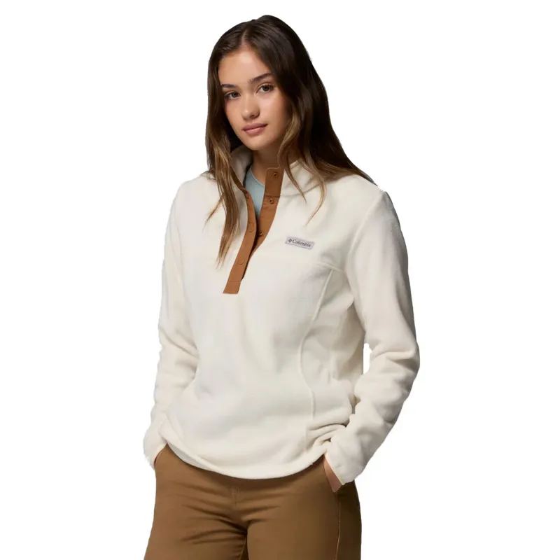 Columbia Benton Springs 1/2 Snap Pull Over II Womens in Chalk/Camel Brown