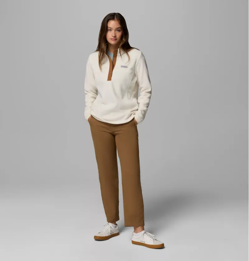 Columbia Benton Springs 1/2 Snap Pull Over II Womens in Chalk/Camel Brown-3