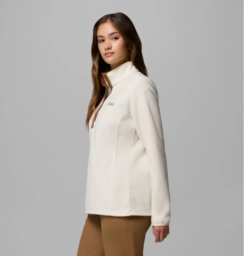 Columbia Benton Springs 1/2 Snap Pull Over II Womens in Chalk/Camel Brown-1