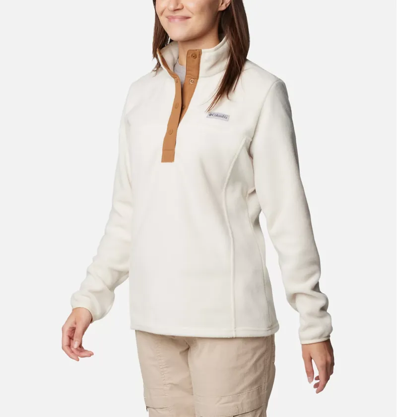 Columbia Benton Springs 1/2 Snap Pull Over II Womens in Chalk/Camel Brown-4