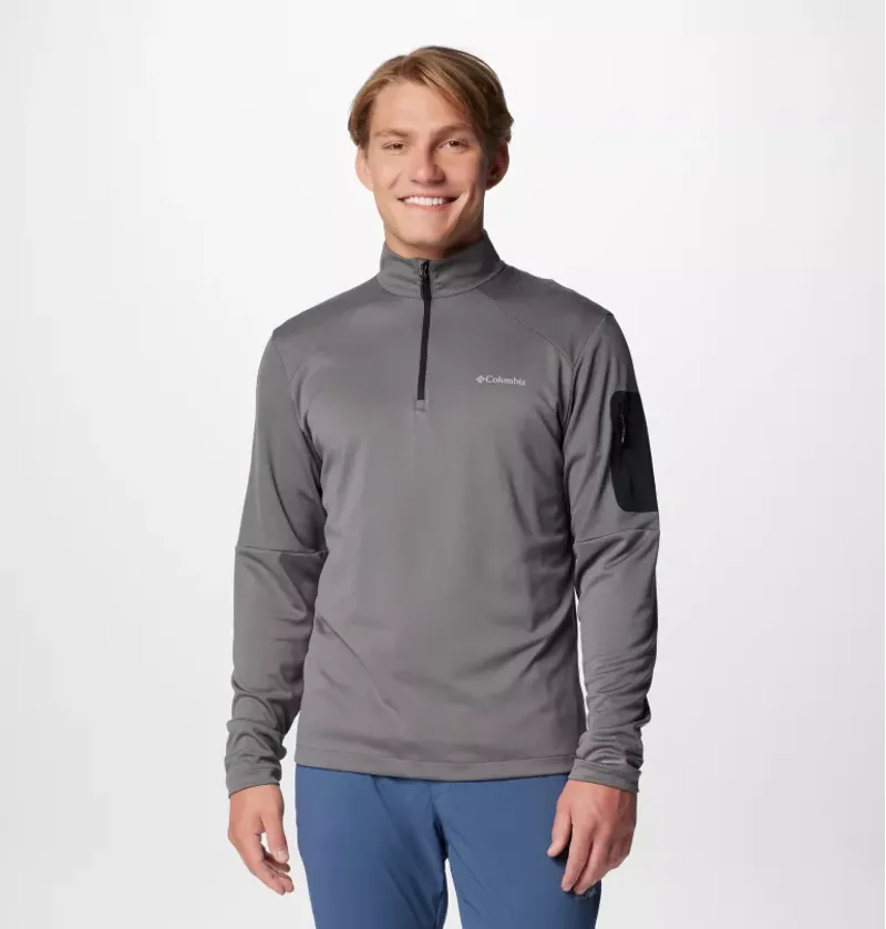 Columbia Columbia Tech Knit 1/4 Zip Mens in City Grey/Black-7
