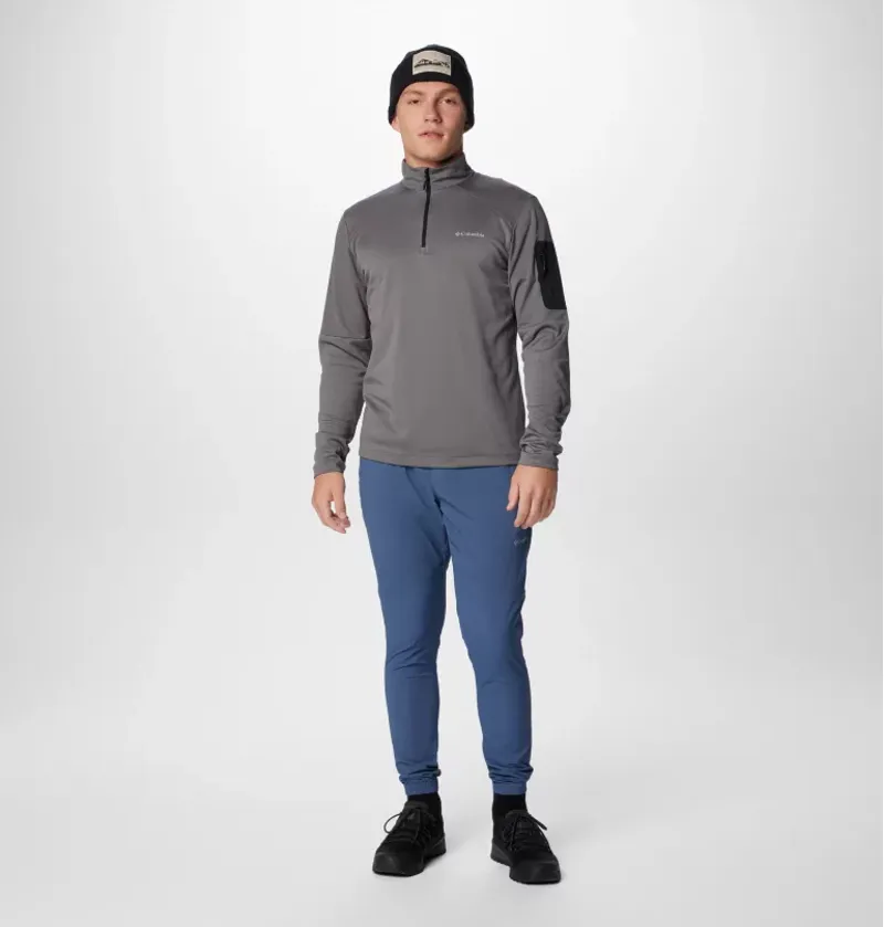 Columbia Columbia Tech Knit 1/4 Zip Mens in City Grey/Black-3
