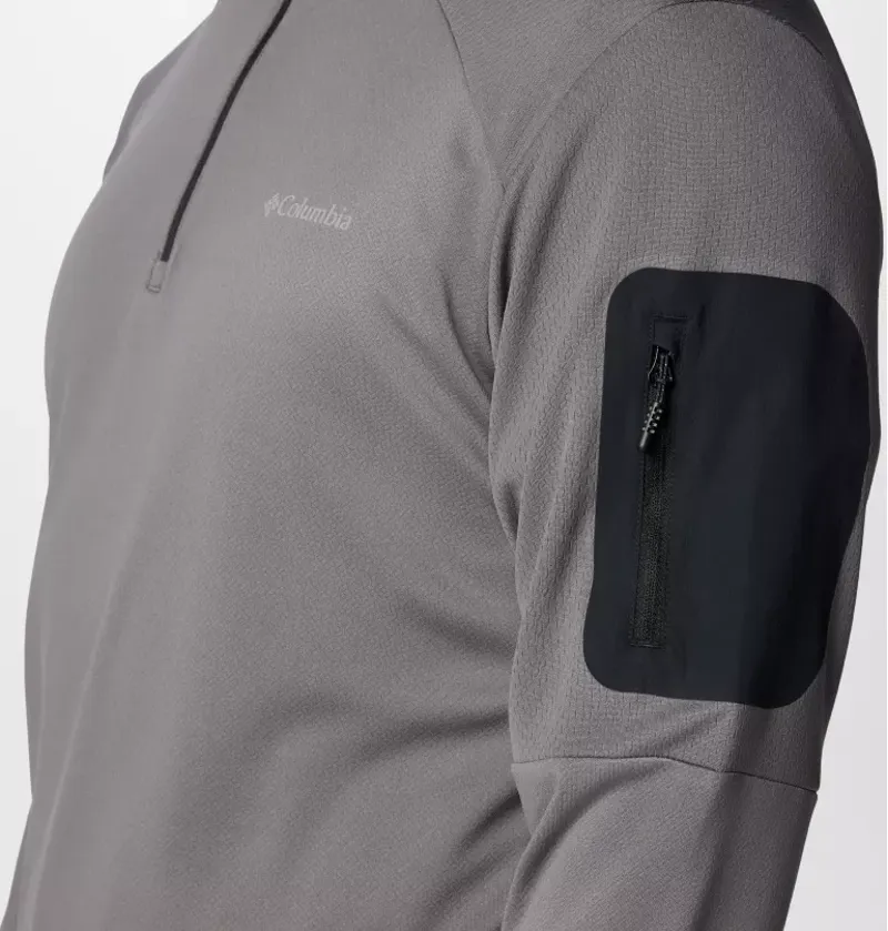 Columbia Columbia Tech Knit 1/4 Zip Mens in City Grey/Black-5