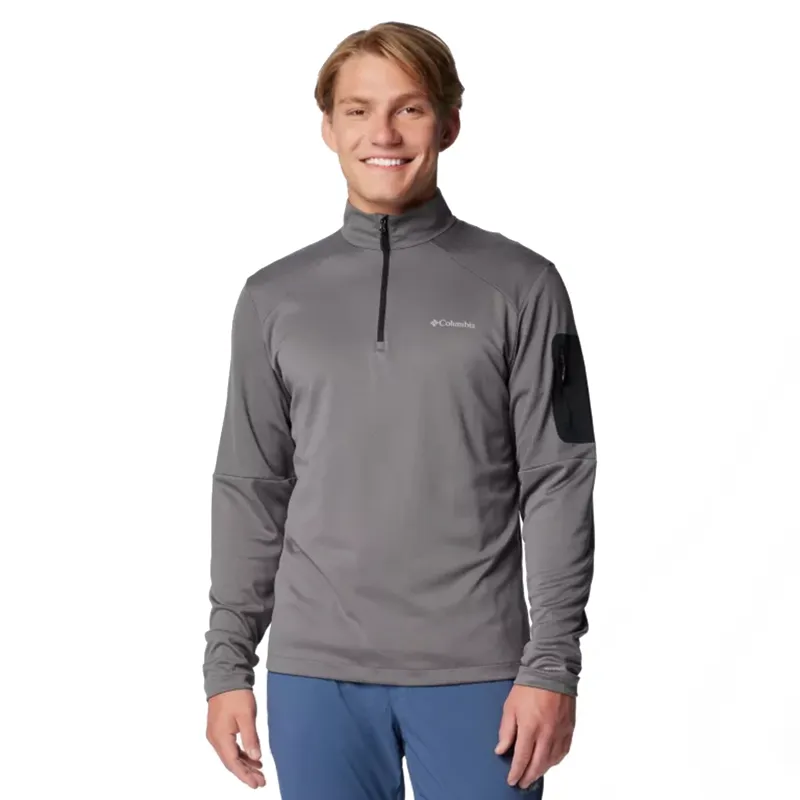 Columbia Columbia Tech Knit 1/4 Zip Mens in City Grey/Black