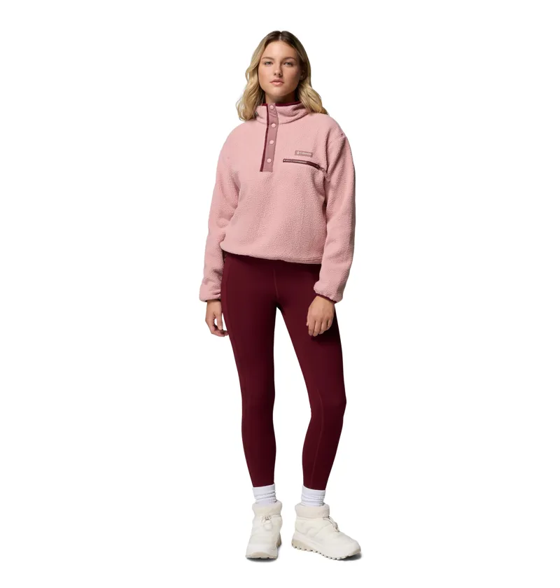 Columbia Helvetia II Cropped Half Snap Fleece Womens Eraser Pink/Fig-5