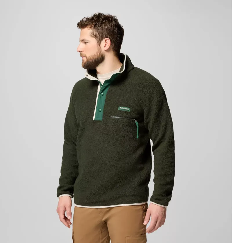 Columbia Helvetia II Half Snap Fleece Mens in Greenscape-1