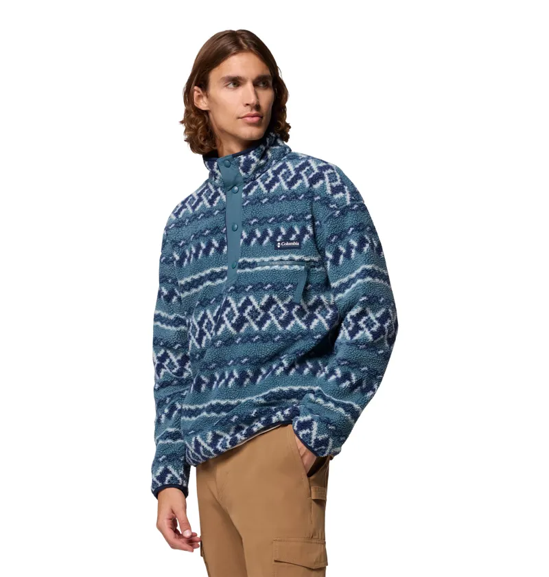 Columbia Helvetia II Printed Half Snap Fleece Mens in Everblue KnitKnot-2