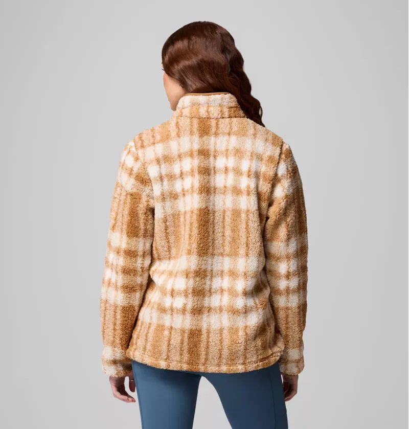 Columbia Womens West Bend Print Full Zip II Camel Brown Herringplaid-6