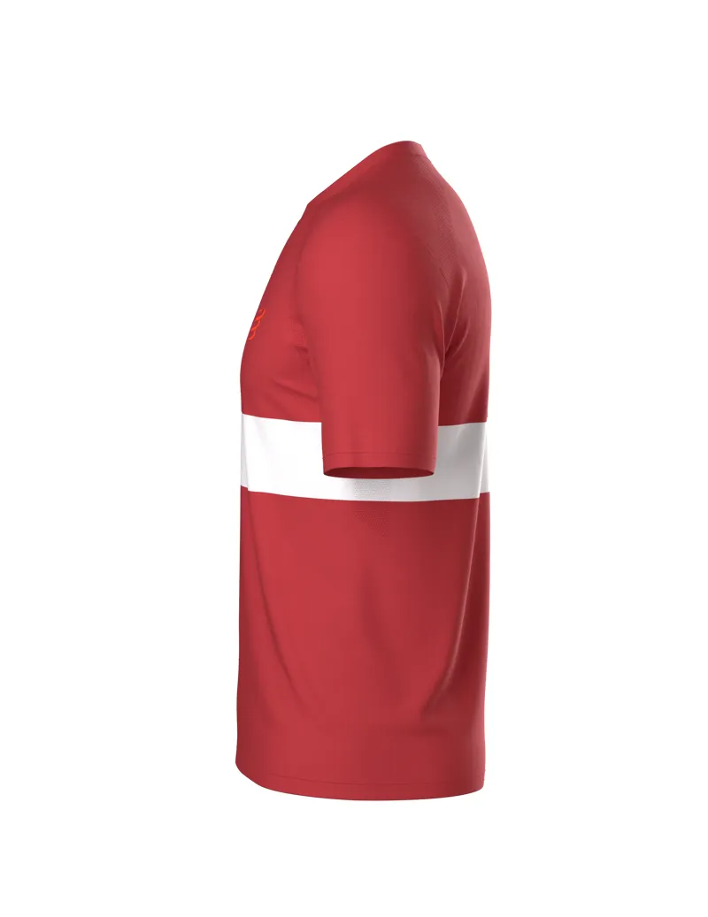 Compressport Performance Short Sleeve Tee Mens in Pompeian Red/White-4
