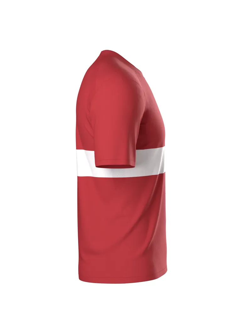Compressport Performance Short Sleeve Tee Mens in Pompeian Red/White-1