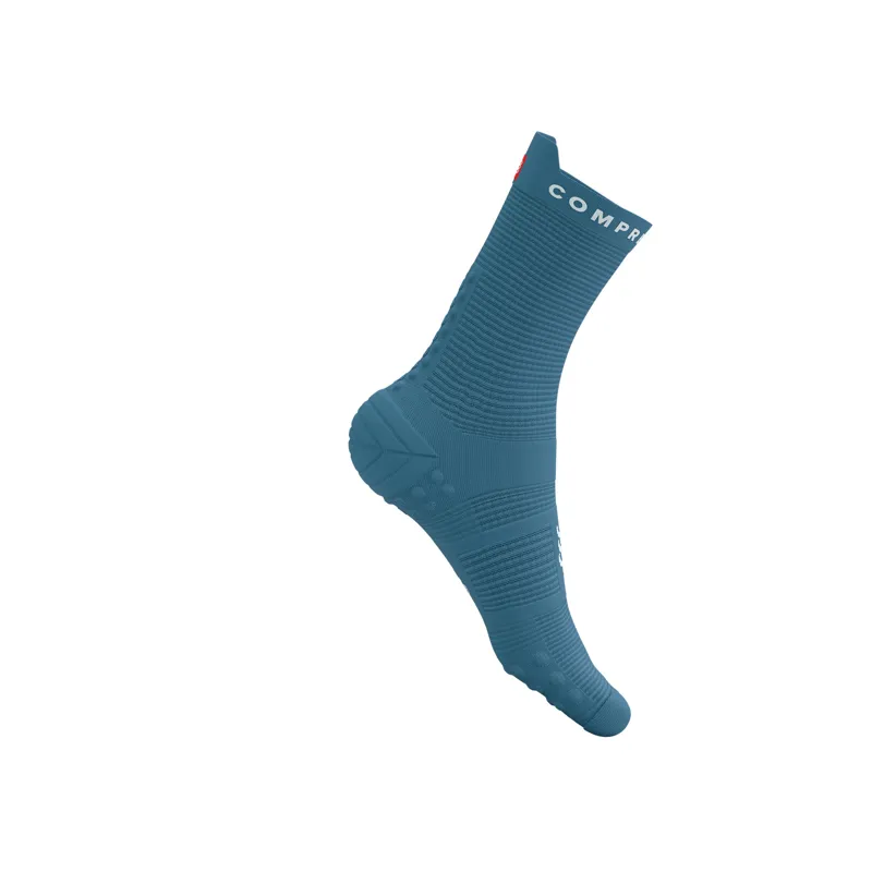 CompresSport Pro Racing Socks V4.0 Run High in Niagra Blue/White-4