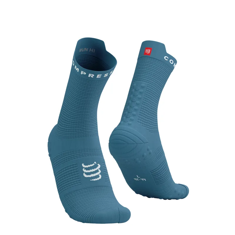 CompresSport Pro Racing Socks V4.0 Run High in Niagra Blue/White