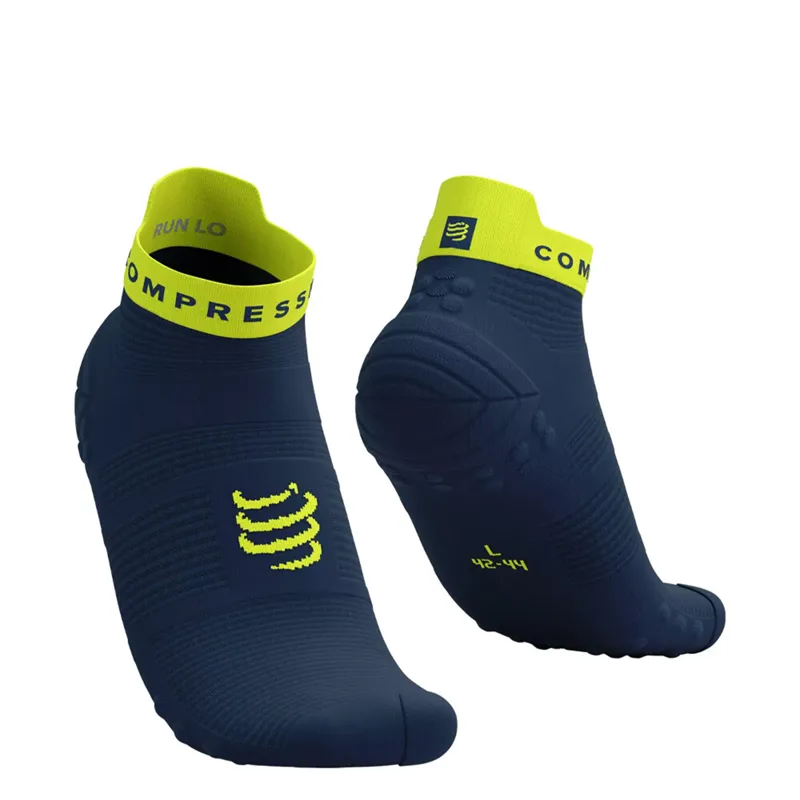 CompresSport Pro Racing Socks V4.0 Run Low in Blue/Green Sheen