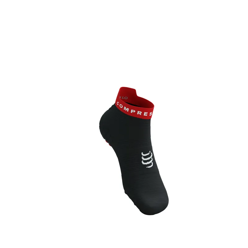 CompresSport Pro Racing Socks V4.0 Run Low in Black Core Red-7