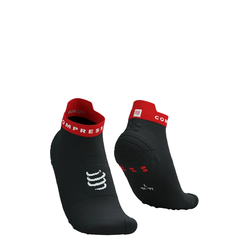 CompresSport Pro Racing Socks V4.0 Run Low in Black Core Red