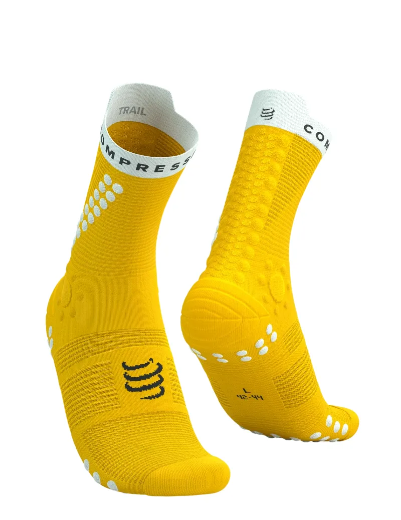 Compressport Pro Racing Socks v4.0 Trail in Lemon/White