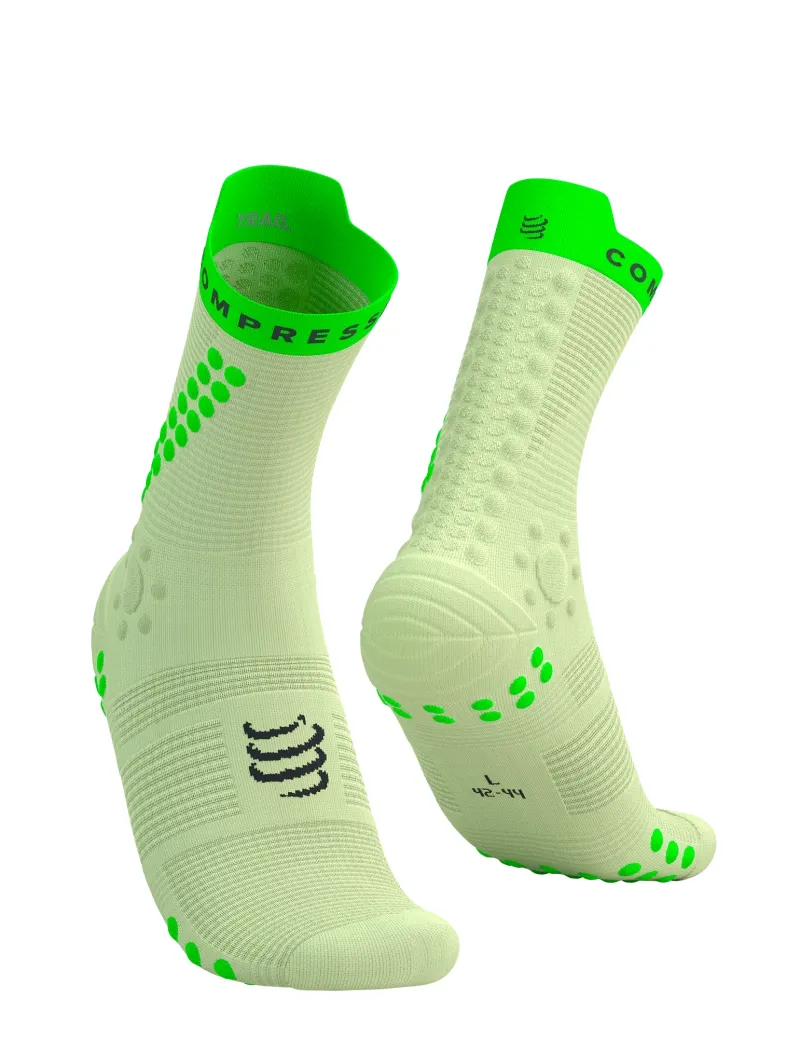 Compressport Pro Racing Socks v4.0 Trail in Lime/Neon Green