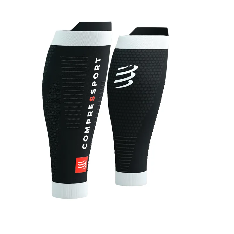 CompresSport R2 3.0 Calf Sleeves in Black/White-8