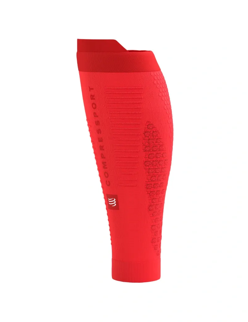 Compressport R2 3.0 Calf Sleeves in Fluo Red/White Reflect-1