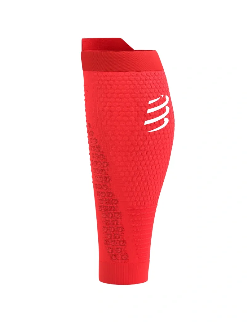 Compressport R2 3.0 Calf Sleeves in Fluo Red/White Reflect-2