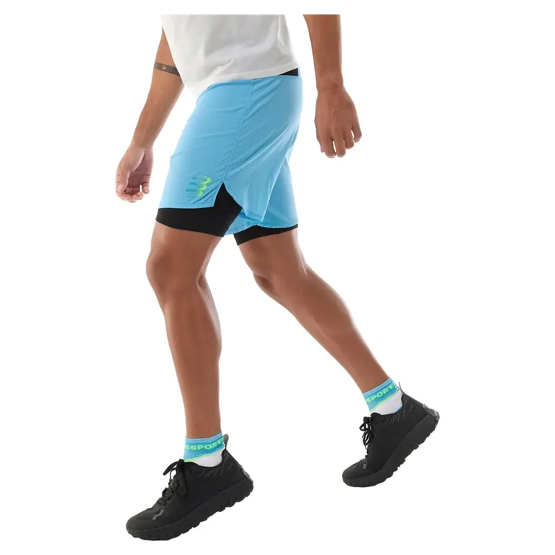 Compressport Trail Racing 2-In-1 Short Mens in Norse Blue-1