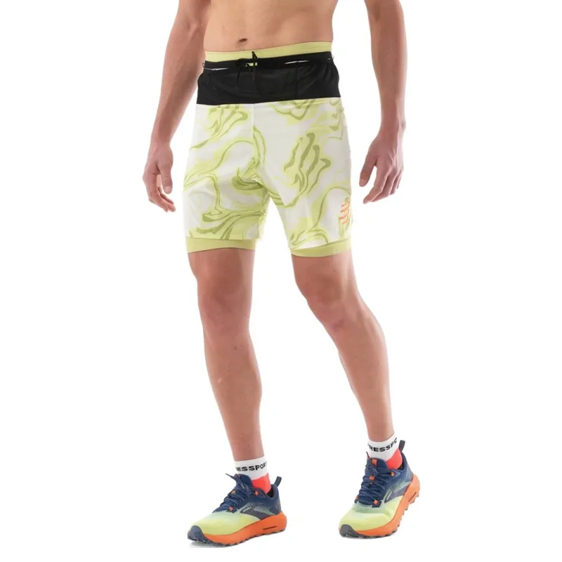 CompresSport Trail Racing 2-In-1 Short Mens in Green Camo