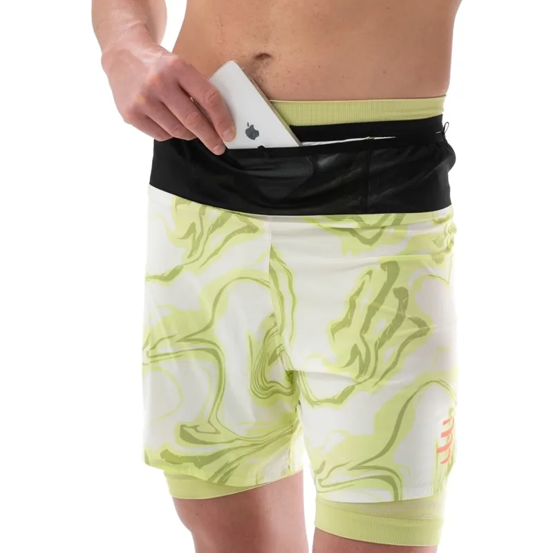 CompresSport Trail Racing 2-In-1 Short Mens in Green Camo-2