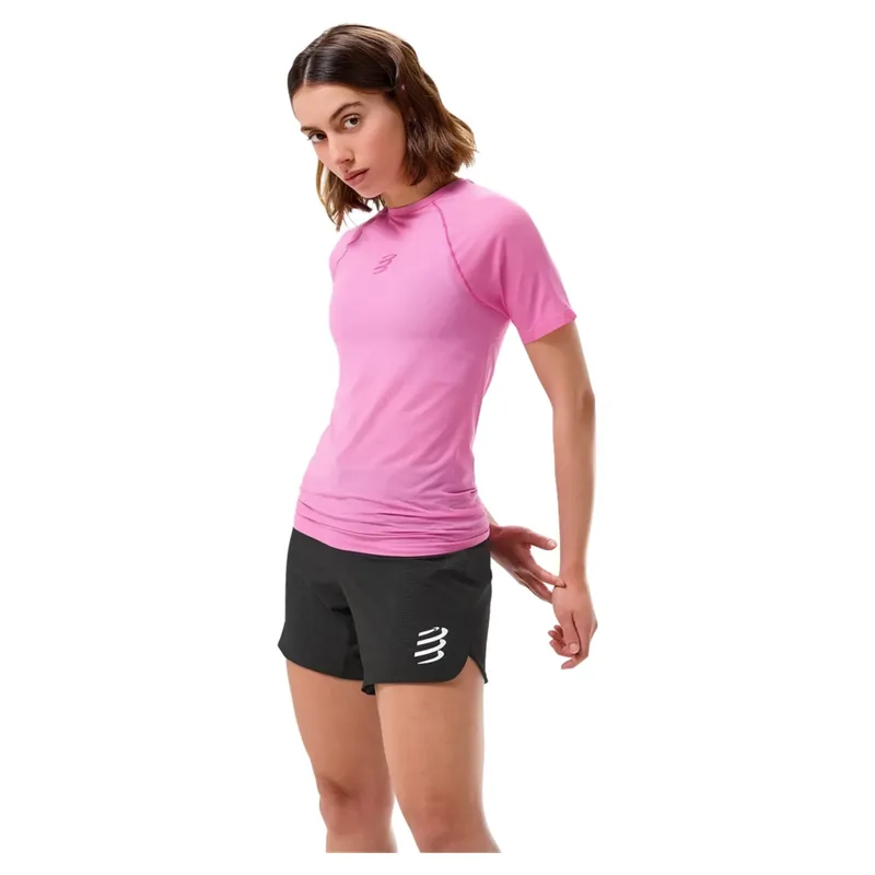Compressport Trail Racing Short Sleeve T-Shirt Womens in Begonia