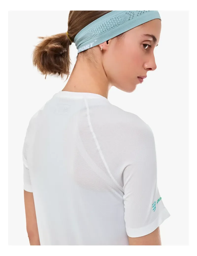 Compressport Trail Racing SS T-Shirt Womens in Star White-3